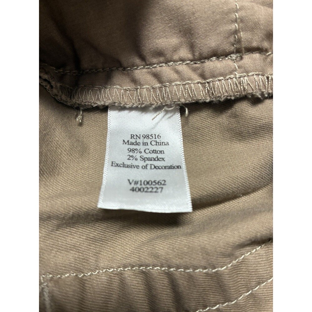 Coldwater Creek Cuffed Capri Embellished Hems Women's Size 16 Beige Pants Boho - Picture 10 of 12